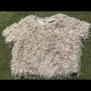 Zara fur crop top